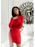 Jersey Cutout Back Mini Party Dress With Rhinestone Fringe Trim